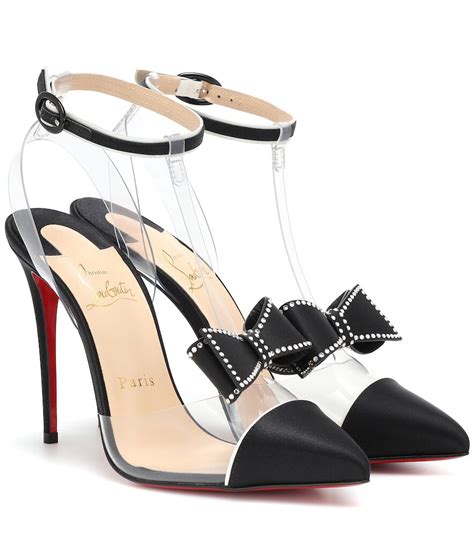 CHRISTIAN LOUBOUTIN Naked Bow 100 Pvc And Satin Pumps Black Editorialist