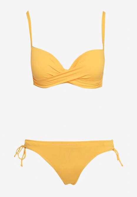 Pomara Czowe Bikini Biustonosz Na Cienkich Rami Czkach Z Regulacj I Pary Majtek Z Wi Zaniem I