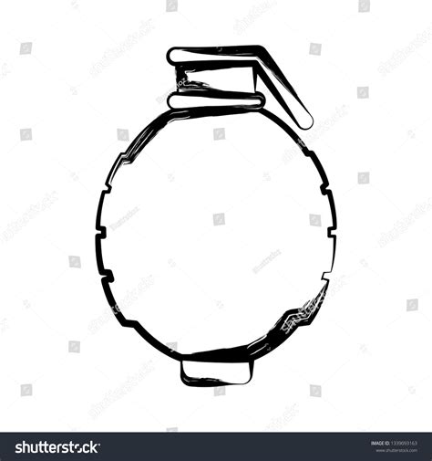 Isolated Sketch Hand Grenade Vector Illustration Stock Vector (Royalty ...