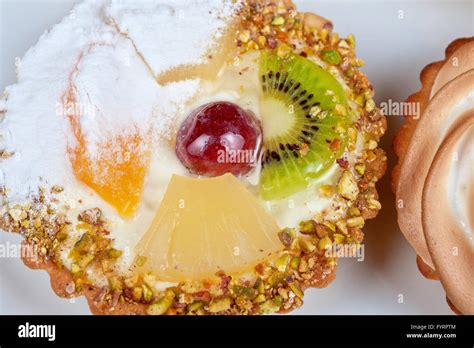 sweet cakes with fruits Stock Photo - Alamy