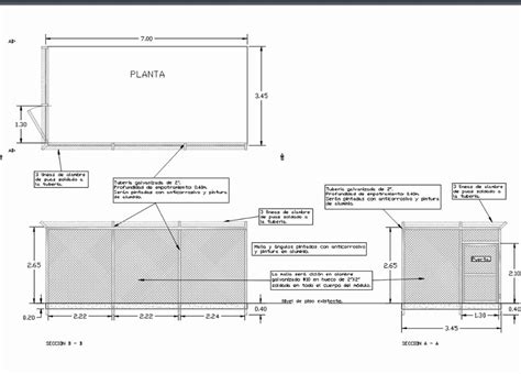 Cerramiento De Bodega Con Malla Eslabonada En AutoCAD Librería CAD