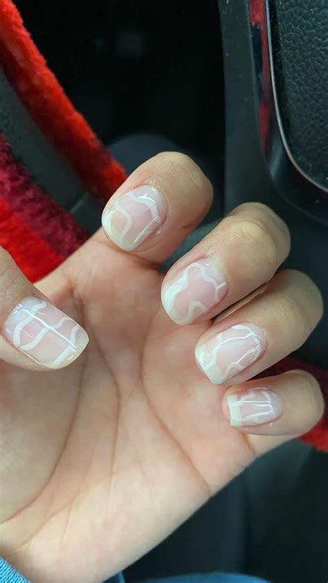 Short Nails With Gel Cream Pink Abstract D Nude Nails Stylish Nails Gel Nails