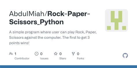 GitHub - AbdulMiah/Rock-Paper-Scissors_Python: A simple program where ...