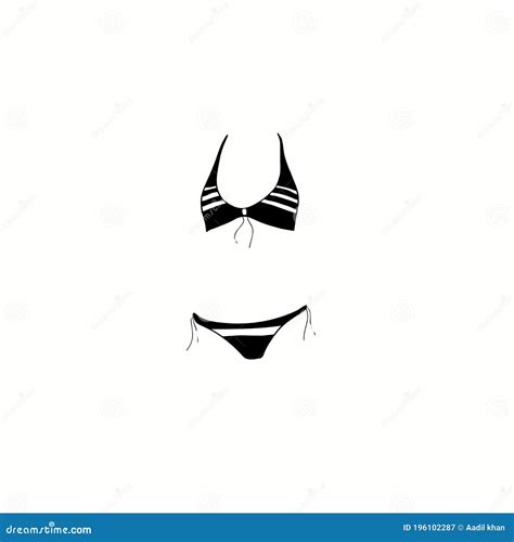 Black Color Girl String Bikini Illustration Stock Illustration Illustration Of Element Swim