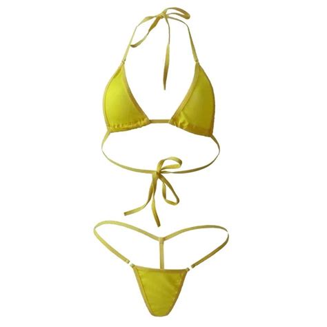 FEMMES SEXY LINGERIE Mini Bikini 1xSet Bain Soutien Gorge G String Sous EUR 14 14 PicClick FR