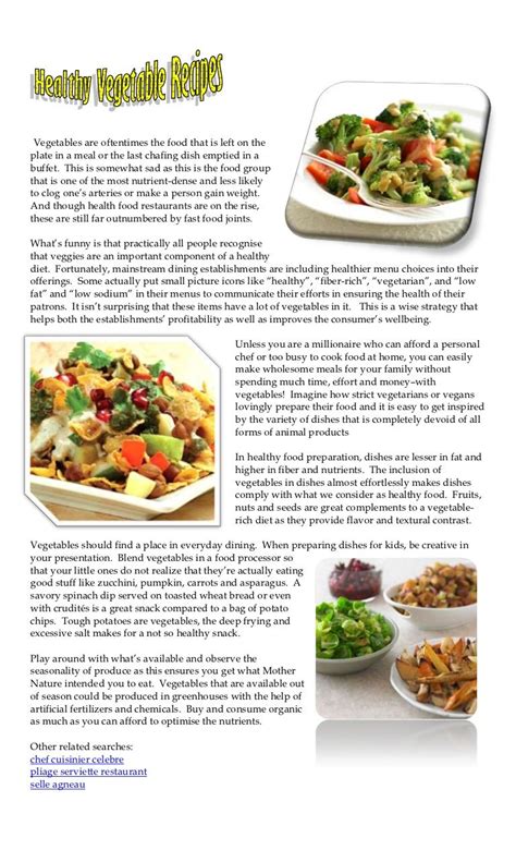 Healthy vegetable recipes