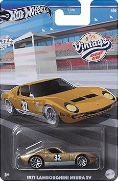 Amazon Hot Wheels 1971 Lamborghini Miura SV Gold Vintage Racing Club 4 6 Toys Games