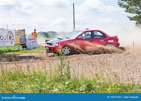 Amateur Rally Dirt Road Car With Rider Latvia Editorial Photo Image Of Racer Drift