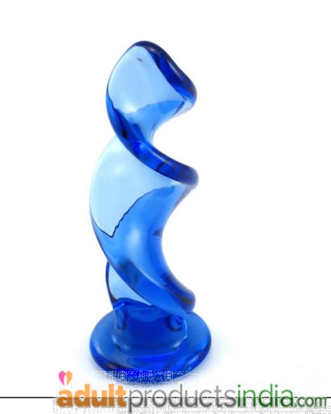 New Hot Blue Crystal Wave Glass Anal Butt Plug Adult Products India