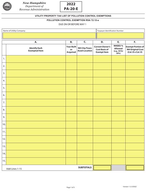 Form Pa 20 E 2022 Fill Out Sign Online And Download Fillable Pdf New Hampshire