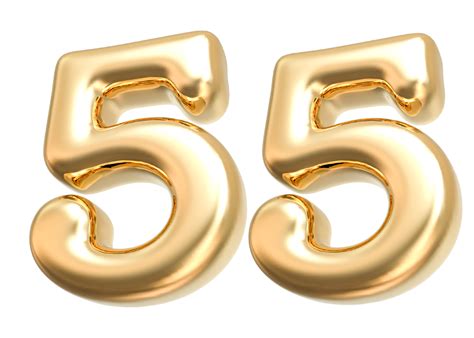 Gold 3d Number 55 36309096 PNG