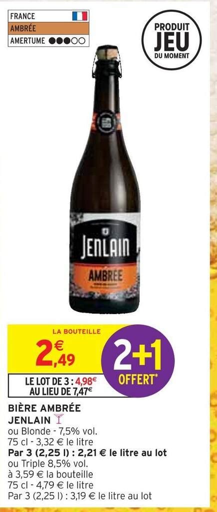 Promo Jenlain bière ambrée chez Intermarché