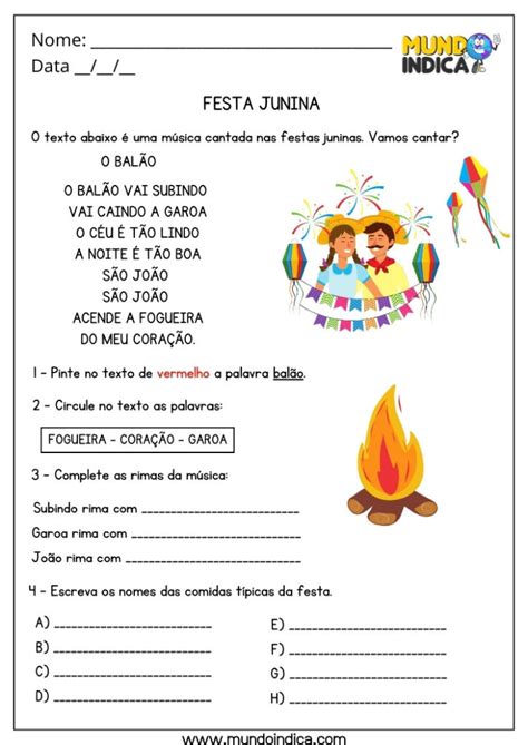 5 Atividades do Dia de São João para Imprimir
