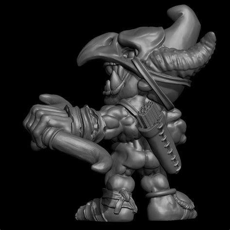 3D Printable Nude Goblin Barbarian With Bows Pre Supported By Duncan Shadow
