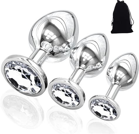 3 Stücke Analplug Set Metall Anal Plug ButtPlug Anal mit Kristall Diamant Sex Spielzeug für