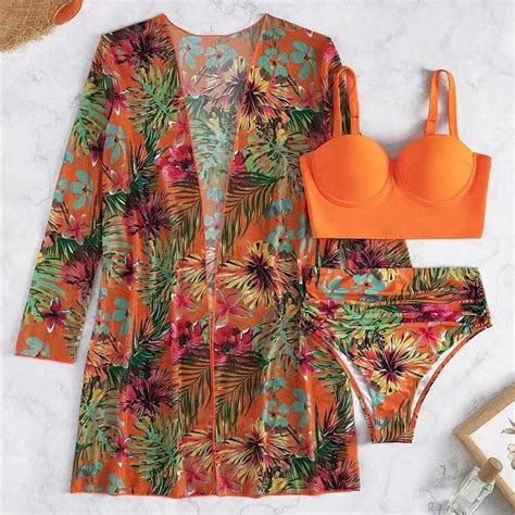 Gaecuw Piece Set For Women Bikini Swimwear With Cover Up Bikini Wrap Skirt With Underwire