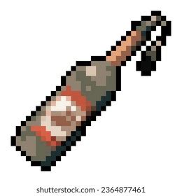 Molotov Cocktail Pixel Art 32 Bit Stock Illustration 2364877461