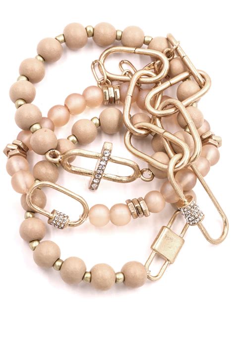 Nude Bead Bracelet Set Bracelets