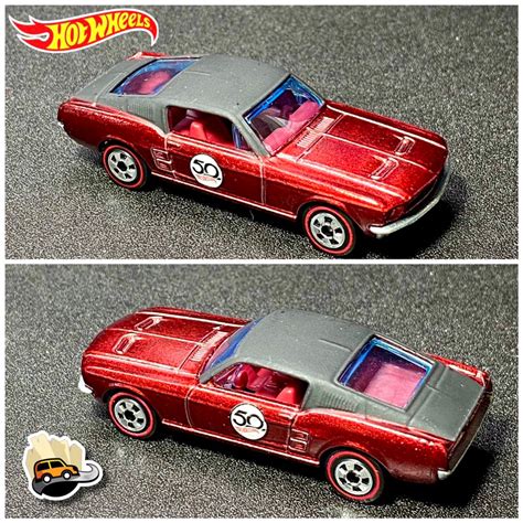 Xe M H Nh Hot Wheels Kh Ng H P Th Anniversary Custom Mustang Red T L