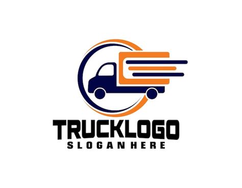 Logistik LKW Logo Design Premium Vektor