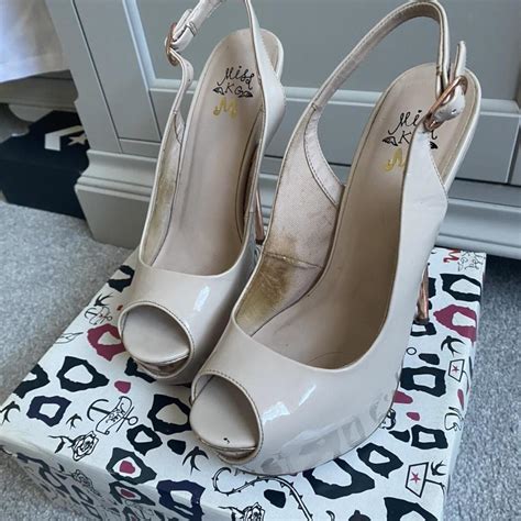 Miss KG Nude High Sling Back Sandals Good Condition Depop