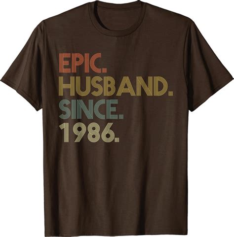 Men 36th Wedding Anniversary Shirts Epic Husband Since 1986 T Shirt