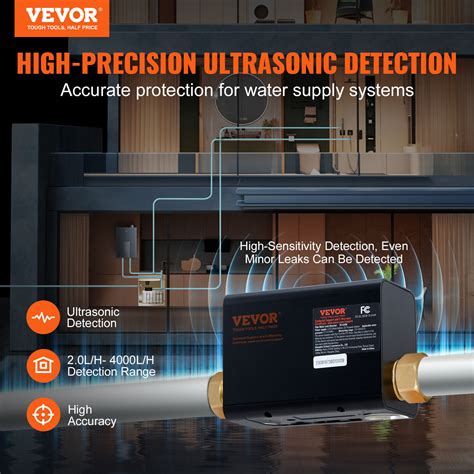 VEVOR Smart Water Monitor Auto Shutoff Home Water Leak Detector 6 Modes