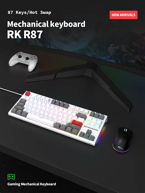 Rk Royal Kludge R87 Wired Mechanical Keyboard 87 Key Rgb Backlit Hot