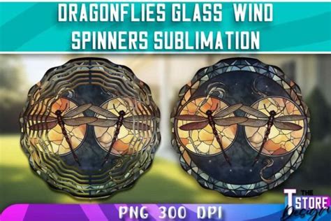 Dragonflies Stained Glass Wind Spinners Graphic By The T Store Design