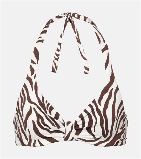 Max Mara Allegra Zebra Print Bikini Top REVERSIBLE