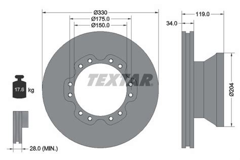 DAF BRAKE DISC 330MM C W ABS RING TEXTER Expert Trucks