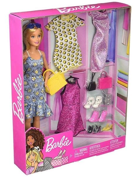 Barbie Muñeca Y Set De Ropa Vestidos Zapatillas Y Accesorios 498 00