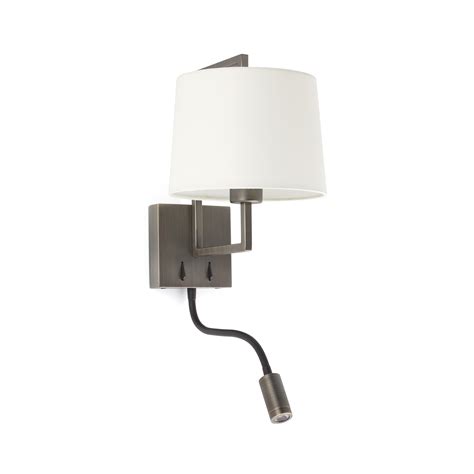 Juvi Iluminaci N Aplique Con Lector Frame Oro Viejo Blanco Faro