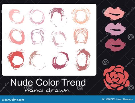 Set Of Black Ink Splashes And Drops Nude Color Trend Hand Drawn Spray Design Elements Blobs