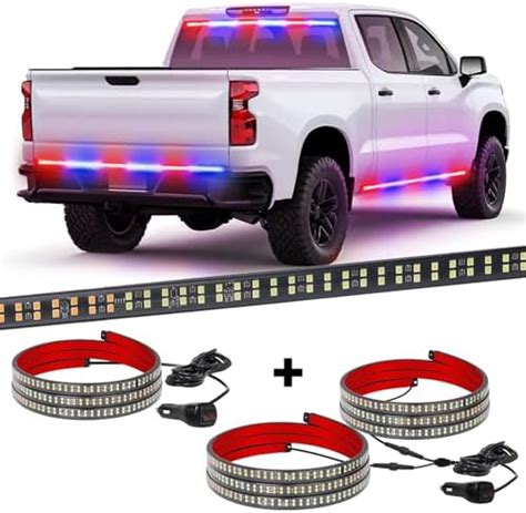 Amazon XRIDONSEN 2PCS 60 Inch Red Blue Police Lights Strip Running