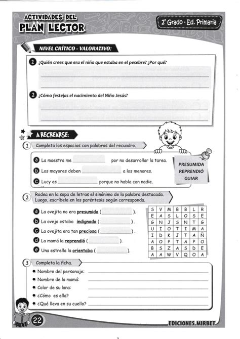 Plan Lector Cuaderno De Trabajo Grado Primaria Descargar Pdf