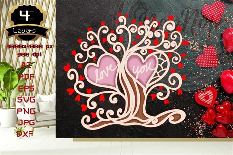 Tree Of Love D Valentine V Graphic By Nopnop Mandala Design