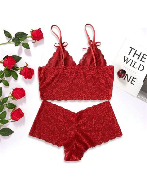 Pc Red Sexy Lingerie Set With Sheer Bra And Panty For Sale Australia