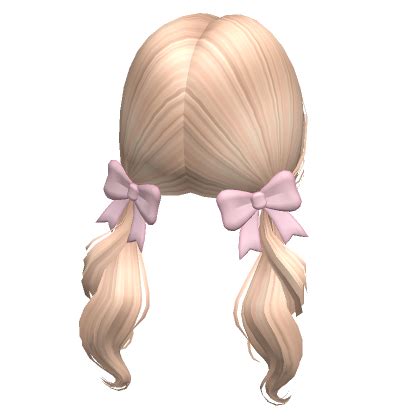 Soft Swirly Pigtails With Bow Blonde Roblox