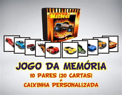 Jogo da Memória Hot Wheels Lembrancinha de Aniversário Elo7