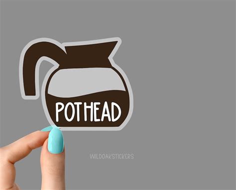 Coffee Pot Head Coffee Sticker Funny Stickers Laptop Decals Etsy