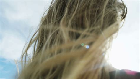 Close Up Of Womans Hair Blows In Wind In Stock Footage Sbv 321962677