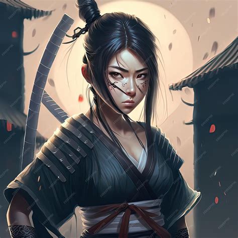 Premium Photo Cartoon Ninja Girl A Beautiful Japanese Ninja Girl