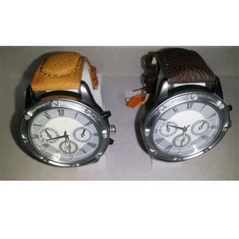 Stainless Steel And Leather Mens Round Shape Watch At Rs 200 In Mundera