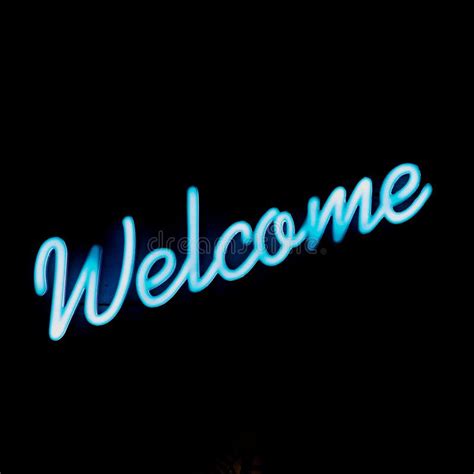 Neon Welcome sign stock image. Image of restaurant, memorabilia - 4001229