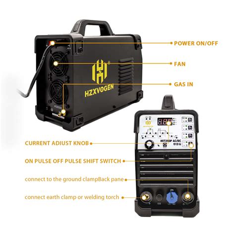 HZXVOGEN HVT250P Tig AC/DC Welder Aluminum Welding Machine ARC Stick W