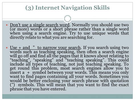 Lecture 3 Internet Navigation Skills And Using Computers In Language