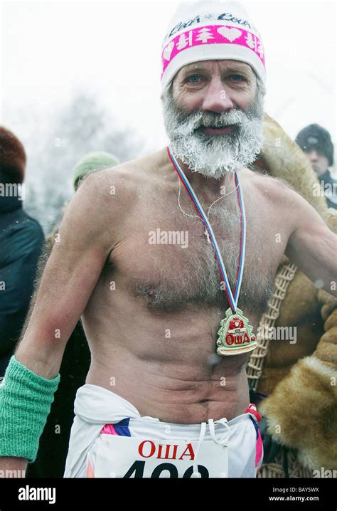 Old Men With Naked Upper Body Siberia Stock Photo Alamy