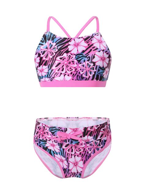 IEFiEL Girl S Geometric Patterns Swimsuit Two Pieces Tie Dye Bikini Set Bathing Suit Sizes T