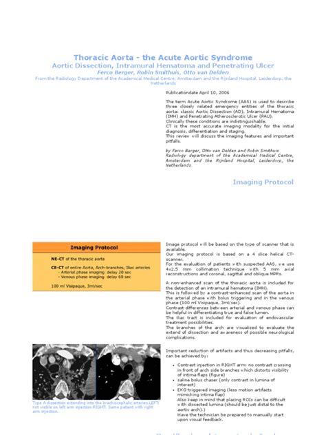 The Radiology Assistant Thoracic Aorta The Acute Aortic Syndrome